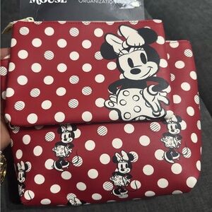 Disney Minnie Mouse Red and White Polka Dot organization pouches  Bag Set